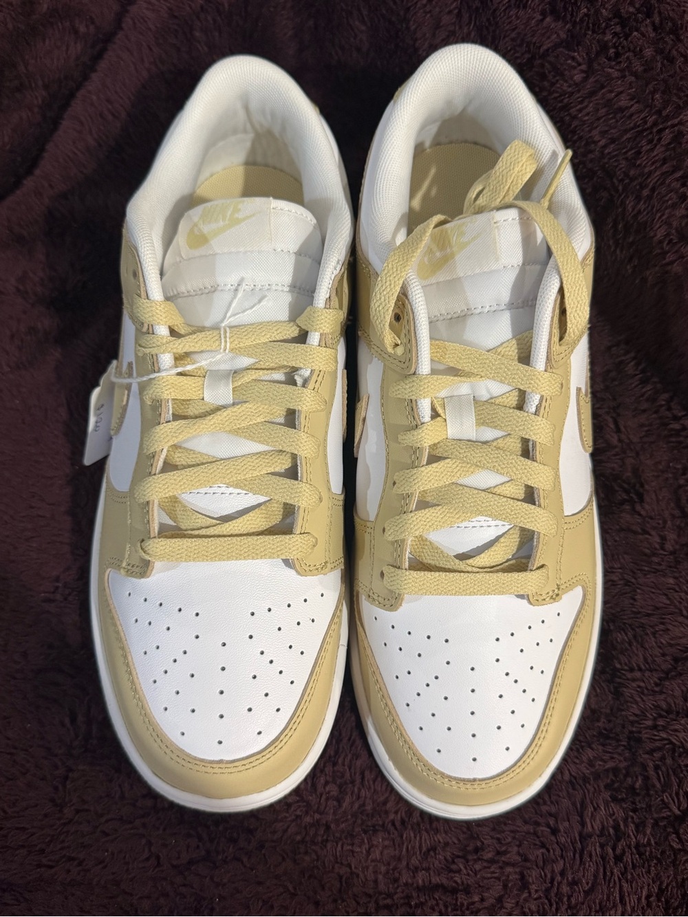 Nike Low Top Dunks Sneakers in White and Tan/Gold-ish Yellow